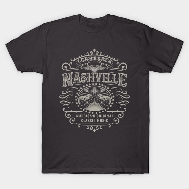 Nashville Music City Tennessee T-Shirt by Designkix